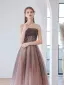Chic / Beautiful Purple Rhinestone Sequins Prom Dresses 2022 A-Line / Princess Strapless Sleeveless Backless Floor-Length / Long Prom Formal Dresses