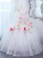 Blomsterfe Hvit Rhinestone Blonder Blomst Appliques Ballkjoler 2024 Ballkjole Kjæreste Uten Ermer Ryggløse Lange Ball Formelle Kjoler