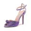 Sexy Bleu Ciel Faux Diamant Soirée Sandales Femme 2024 Bride Cheville 9 cm Talons Aiguilles Peep Toes / Bout Ouvert Talons Hauts