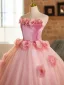 Chic / Beautiful Blushing Pink Appliques Prom Dresses 2025 Ball Gown Strapless Sleeveless Backless Floor-Length / Long Prom Formal Dresses