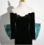 Chic / Beautiful Black Velvet Evening Dresses 2025 Trumpet / Mermaid Off-The-Shoulder Short Sleeve Backless Bow Sweep Train Evening Party Formal Dresses