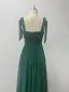 Simple Vert Foncé Perlage Paillettes Fendue devant Robe De Bal 2024 Princesse Bretelles Spaghetti Sans Manches Dos Nu Longue Promo Robe De Ceremonie