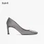 Elegante Grau Ball Strass Satin Pumps 2025 7 cm Stilettos Quadratische Zehe Pumps Hochhackige