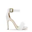 Sexy White Plush Wedding Shoes 2022 Leather 11 cm Stiletto Heels Open / Peep Toe Sandals High Heels