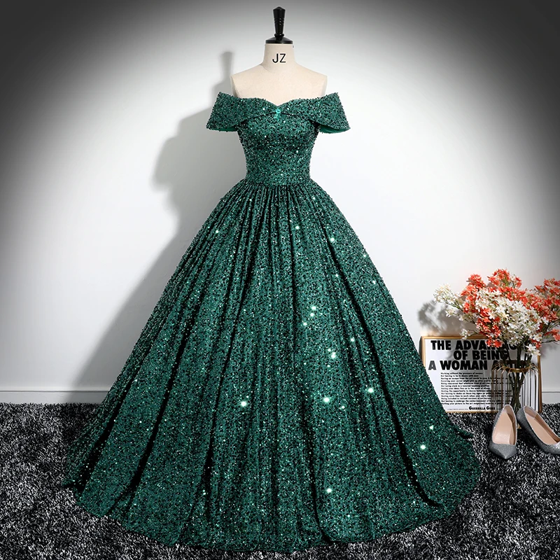 slim fit dress slacks A-line Off-the-shoulder Dark Green Long Prom Dress Cheap Satin Evening  Gowns POL015