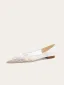 Chic / Beautiful White Rhinestone Flat Leather Wedding Shoes 2025 Wedding Pointed Toe Heels