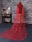 Unusual Red Butterfly Court Train 3.5 m Wedding Veils 2025 Tulle