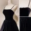 Élégant Noire Daim Perle Robe De Bal 2022 Princesse Bretelles Spaghetti Sans Manches Dos Nu Longue Promo Robe De Ceremonie