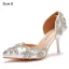 Charming White Rhinestone Wedding Shoes 2023 7 cm Stiletto Heels Pointed Toe Wedding High Heels