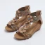 Roman Black Summer Street Wear Womens Sandals 2023 T-Strap Flower Rhinestone 5 cm Wedges Open / Peep Toe Sandals