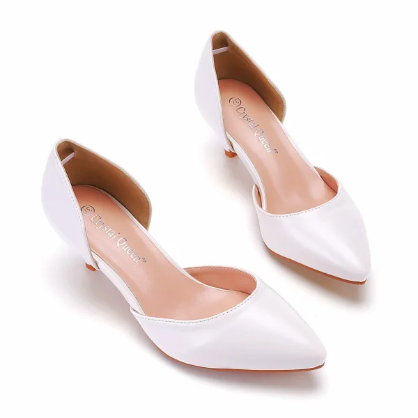 Modest / Simple White Casual Womens Sandals 2023 5 cm Stiletto Heels Pointed Toe Sandals High Heels