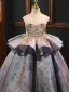 High-end Lavender Beading Glitter Pearl Rhinestone Sequins Cascading Ruffles Birthday Flower Girl Dresses 2024 Ball Gown Scoop Neck Sleeveless