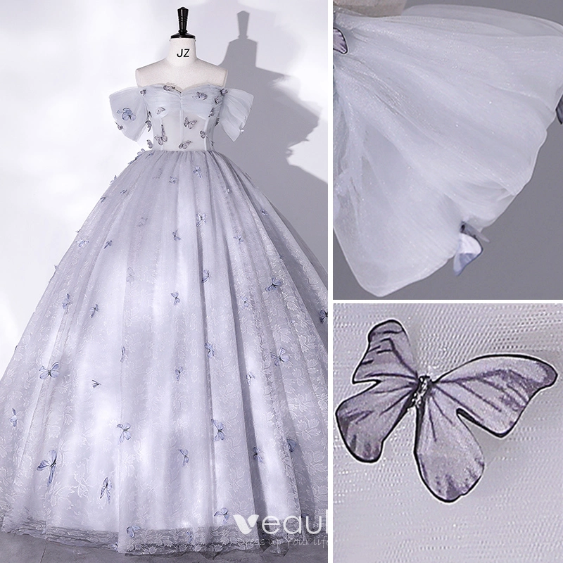 grey butterfly dress Aureline Butterfly Tiered Midi Dress – Disturbia