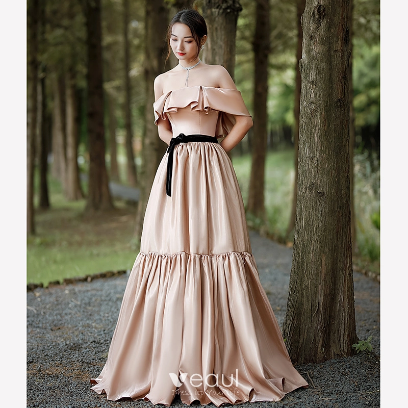 elegant beige dresses PRETTYGARDEN Long Sleeve Dress for Women Fall Eyelet Mock Neck A Line main image 1