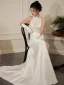 Vintage / Retro White Beading Lace Flower Wedding Dresses 2025 Trumpet / Mermaid High Neck Sleeveless Sweep Train