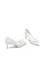 Elegant White Satin Appliques Rhinestone Wedding Shoes 2024 8 cm Stiletto Heels Pointed Toe Wedding Pumps High Heels