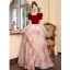 Chic / Beautiful Burgundy Prom Dresses 2023 A-Line / Princess Square Neckline Bow Short Sleeve Backless Floor-Length / Long Formal Dresses