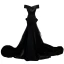 Chic / Belle Noire Satin Robe De Soirée 2023 Trompette / Sirène De l'épaule Manches Courtes Dos Nu Noeud Train De Balayage Soirée Robe De Ceremonie