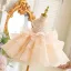 Voluminous Champagne Beading Sequins Cascading Ruffles Birthday Short Flower Girl Dresses 2026 Ball Gown Scoop Neck Sleeveless Backless