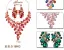 Exaggerated Fuchsia Prom Necklaces 2023 Quinceañera Metal Earrings Necklace Accessories