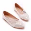 Élégant Blanche Paillettes En Dentelle Fleur Plate Chaussure De Mariée 2023 À Bout Pointu Mariage Talons