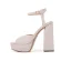 Fashion Blushing Pink Evening Party Summer Womens Sandals 2022 Ankle Strap 12 cm Thick Heels Open / Peep Toe Sandals High Heels