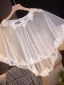 Modest / Simple White Lace Flower shawl Tulle 2025