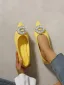 Enkla Gul Casual Rhinestone Platt Damskor 2023 Spetsiga Damskor Klackskor