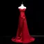 Sexy Burgundy Satin Evening Dresses 2025 A-Line / Princess Off-The-Shoulder Short Sleeve Backless Floor-Length / Long Formal Dresses