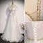 Fashion White Beading Pearl Sequins Prom Dresses 2023 A-Line / Princess V-Neck Puffy Short Sleeve Bow Backless Floor-Length / Long Prom Formal Dresses
