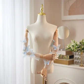 Chic Beautiful White Butterfly Appliques Bridal Gloves Wedding Bridal Gloves 2026 Tulle