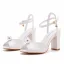 Sexy Blanche Perle Promo Sandales Femme 2024 Bride Cheville 9 cm Talons Épais Peep Toes / Bout Ouvert Sandales Talons Hauts