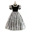 Chic / Beautiful Black Birthday Flower Girl Dresses A-Line / Princess 2023 Square Neckline Puffy Short Sleeve Floor-Length / Long Flower Girl Dresses
