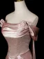 Sexy Rougissant Rose Robe De Soirée 2026 Trompette / Sirène Bustier Sans Manches Dos Nu Train De Balayage Robe De Ceremonie