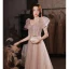 Charmant Rougissant Rose Robe De Bal 2022 Princesse Encolure Carrée Gonflée Manches Courtes Perlage Paillettes Dos Nu Longue Promo Robe De Ceremonie