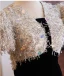 Charming Black Tassel Sequins Evening Dresses 2024 Trumpet / Mermaid V-Neck Short Sleeve Backless Floor-Length / Long Evening Party Formal Dresses