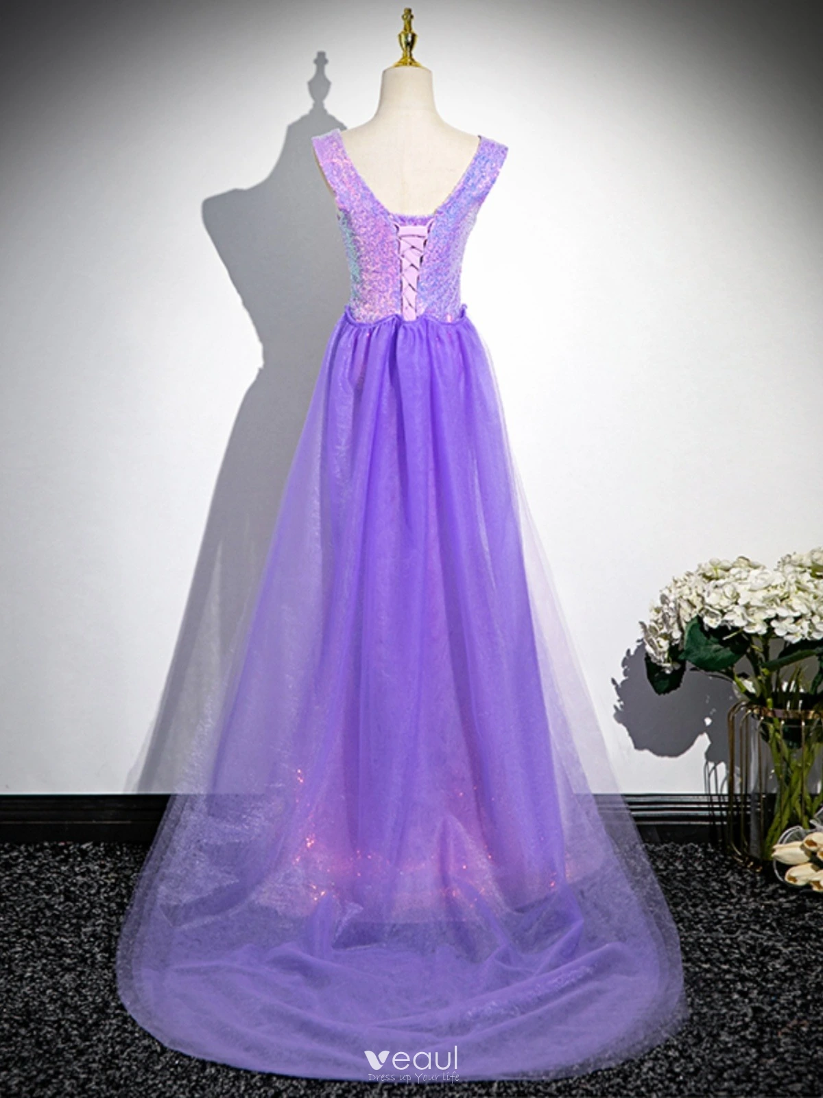 chinese dress ladies Mermaid Dark Purple Sequin Dress main image 0