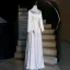 Vintage / Retro Ethnic White Beading Pearl Lace Flower Prom Dresses 2026 A-Line / Princess High Neck Long Sleeve Floor-Length / Long Formal Dresses
