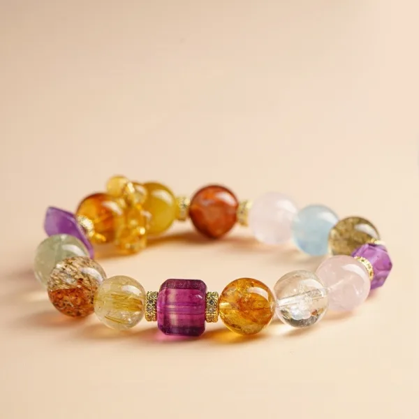 Haut de Gamme Mode Multi-Couleurs Fait main Cristal Naturel Cristal Fantôme Vert Amethyst Bracelets 2025 Accessorize