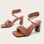 Sexy Brown Street Wear Womens Sandals 2022 Ankle Strap 7 cm Stiletto Heels Pointed Toe Sandals High Heels