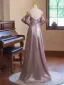 Chic / Beautiful Dusky Pink Glitter Prom Dresses 2024 A-Line / Princess Spaghetti Straps Short Sleeve Backless Floor-Length / Long Prom Formal Dresses