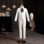 Fashion White Birthday 4-piece Long Sleeve Boys Wedding Suits 2023 Coat Pants Shirt Tie