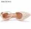 Élégant Blanche Perle Chaussure De Mariée 2023 Bride Cheville 9 cm Talons Aiguilles À Bout Pointu Mariage Sandales Talons Hauts