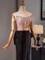 Charmant Rosa Perlenstickerei Strass Pailletten Abendkleider 2024 Meerjungfrau Bandeau Ärmellos Rückenfreies Sweep / Pinsel Zug Ball Festliche Kleider