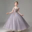 Chic / Beautiful Lavender Beading Sequins Birthday Flower Girl Dresses 2022 Ball Gown Scoop Neck Sleeveless Backless Floor-Length / Long Flower Girl Dresses