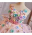 Blumenfee Rosa Multifarben Applikationen Geburtstag Ballkleider 2025 Ballkleid Bandeau Ärmellos Rückenfreies Sweep / Pinsel Zug Festliche Kleider