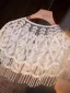 Snygga / Fina Vita Handgjort Beading Broderade sjal 2025