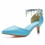Chic / Beautiful Sky Blue Evening Party Womens Shoes 2023 Pearl Rhinestone Tassel Ankle Strap 5 cm Stiletto Heels Pointed Toe Womens Shoes High Heels