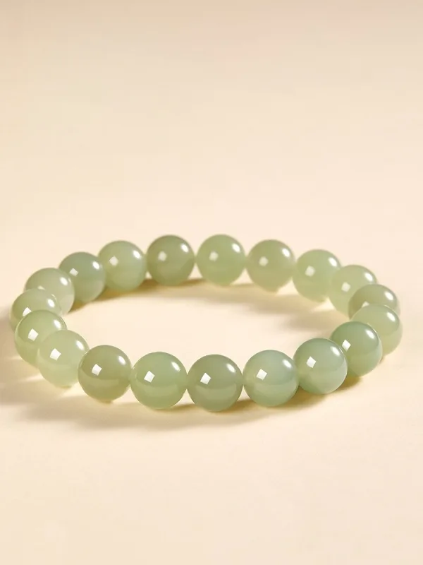 Chic / Belle Vert Cendré Fait main Jade Bracelets 2025 Accessorize