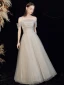 Sparkly Champagne Beading Glitter Prom Dresses 2022 A-Line / Princess Spaghetti Straps Short Sleeve Backless Floor-Length / Long Prom Formal Dresses
